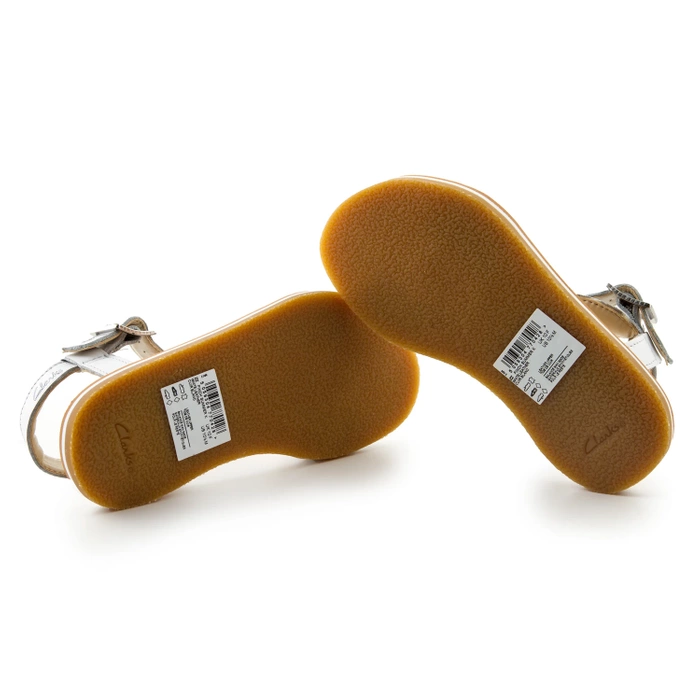 Sandały dziewczęce Clarks Finch skórzane białe w gwiazdki r. 28