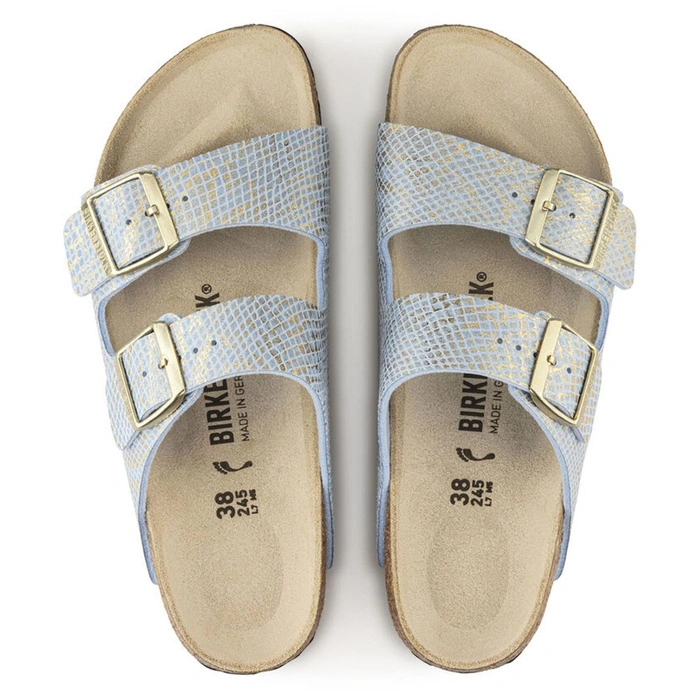 Klapki damskie Birkenstock Arizona BS regular birko-flor niebieskie r. 37