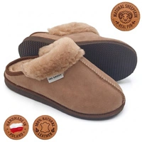 Kapcie damskie IRE SHOES ze skóry owczej naturalny kożuch futro ciepłe ręcznie szyte r. 39