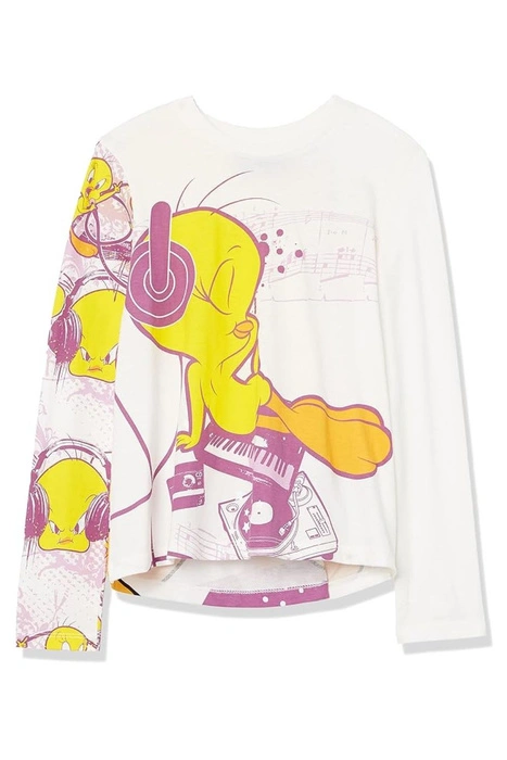 Bluzka dziewczęca Desigual Tweety Looney Tunes z długim rękawem r. 110