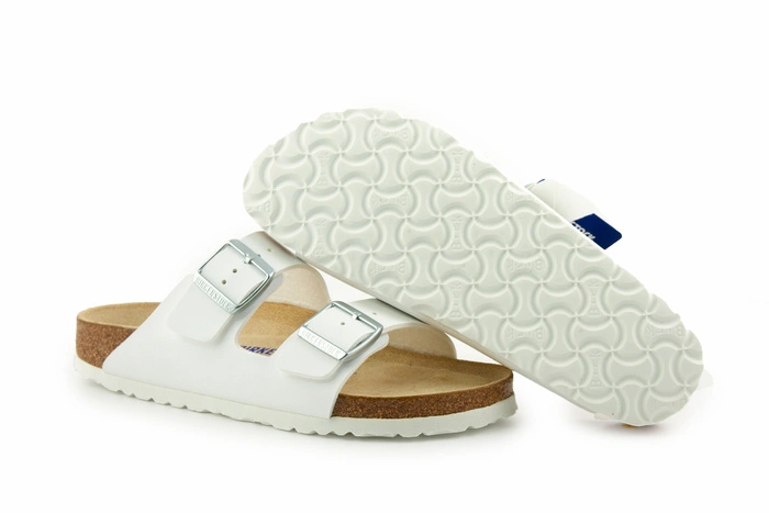 Klapki męskie Birkenstock Arizona bs regular z miękką wkładką białe r. 42