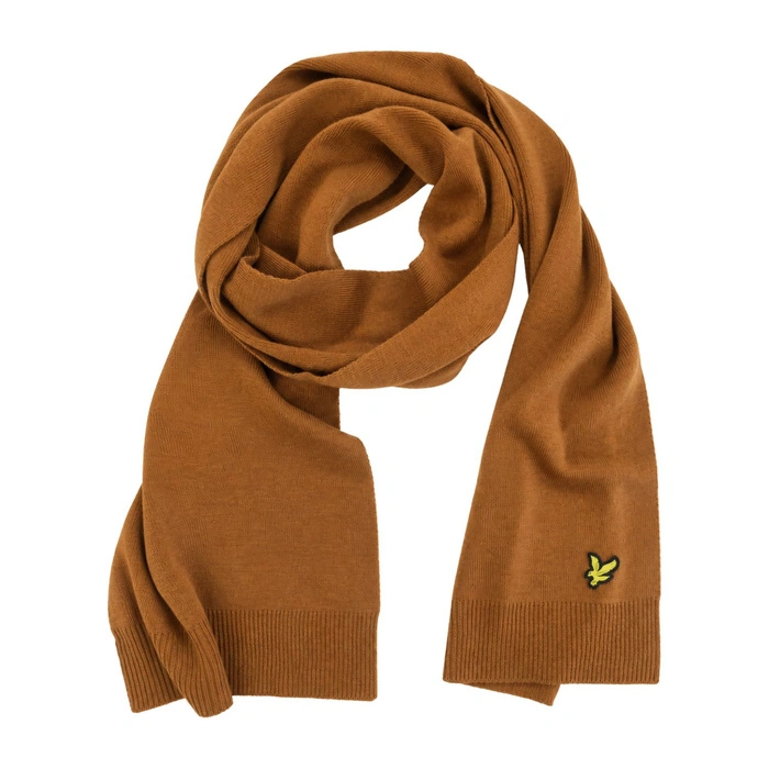 Szalik męski Lyle&Scott klasyczny akrylowy zimowy brązowy