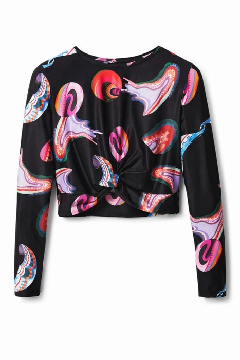 Bluzka damska Desigual by Mr. Christian Lacroix Smile czarna z nadrukiem r. XS