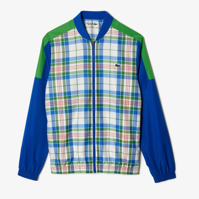 Kompletny męski dres Lacoste Sport spodnie + kurtka niebieski r. XS