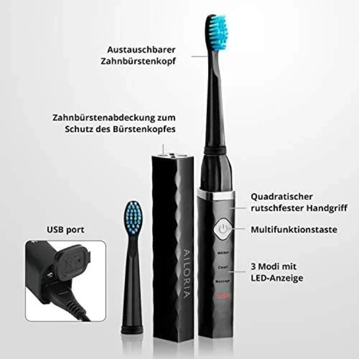 Szczoteczka soniczka Ailoria Flash Travel czarna powystawowa