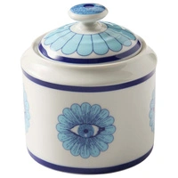 Cukiernica Jonathan Adler Druggist porcelanowa biało-niebieska