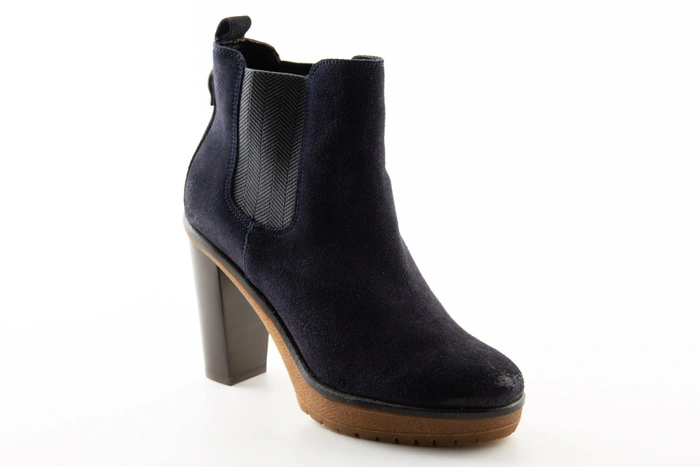 Buty damskie Tommy Hilfiger Cleo botki skórzane zamszowe granatowe