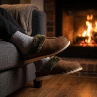 Kapcie damskie IRE SHOES ze skóry owczej naturalny kożuch futro ciepłe ręcznie szyte r. 38