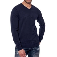 Sweter męski Kaporal Essential klasyczny granatowy w serek r. S