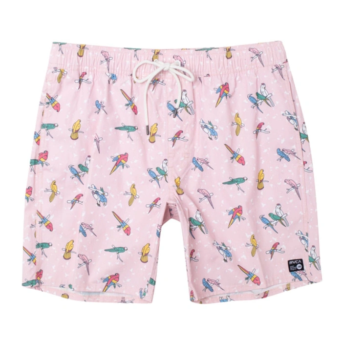 Spodenki chłopięce RVCA Luke Pelletier X Krieten Liu Wong różowe w papugi r. 164