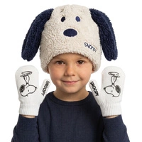Komplet czapka rękawiczki Peanuts Snoopy zimowy piesek granatowy