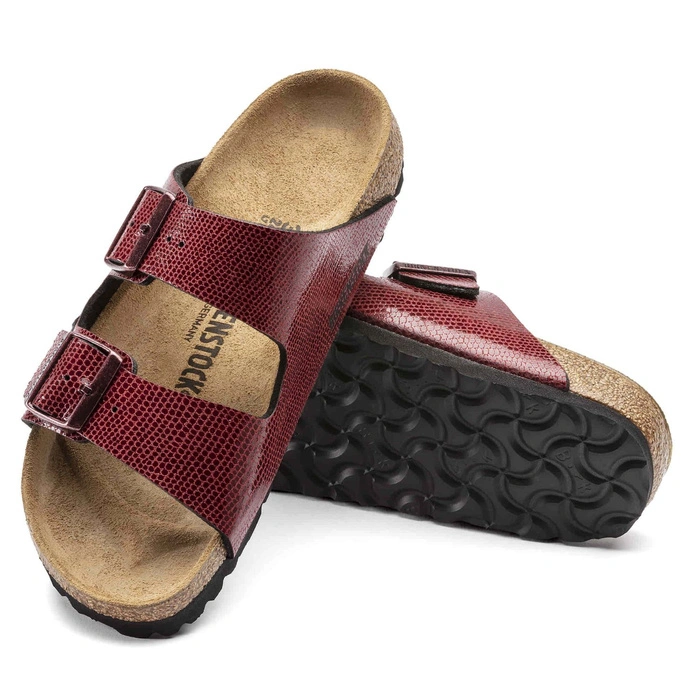 Klapki damskie Birkenstock Arizona BS regular birko-flor bordowe r. 39