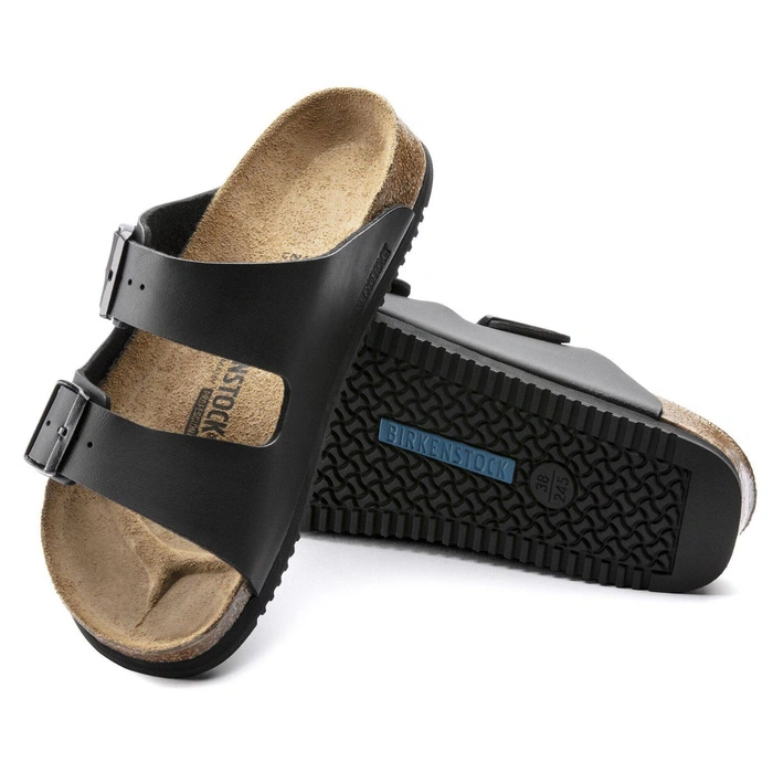 Klapki męskie Birkenstock Arizona Prof skórzane regular czarne r. 40