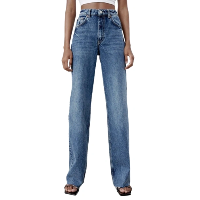 Spodnie damskie Zara jeansowe length szerokie nogawki r. 36