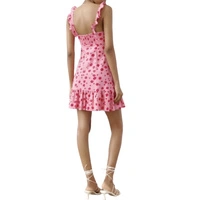 Sukienka damska Zara Floral Print mini letnia lniana w kwiaty