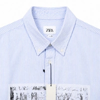 Koszula męska Zara długi rękaw w paski niebieska r. XL