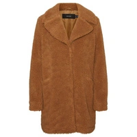 Płaszcz damski ciepły Vero Moda Teddy pluszowy brązowy r. XS