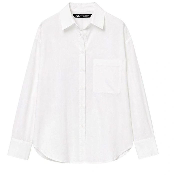 Koszula damska Zara bawełniana gładka biała r. XL