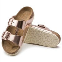 Klapki damskie Birkenstock Arizona BS narrow birko-flor złoto-różowe r. 37