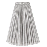 Spódnica damska H&M plisowana rozkloszowana elegancka srebrna r. XXL
