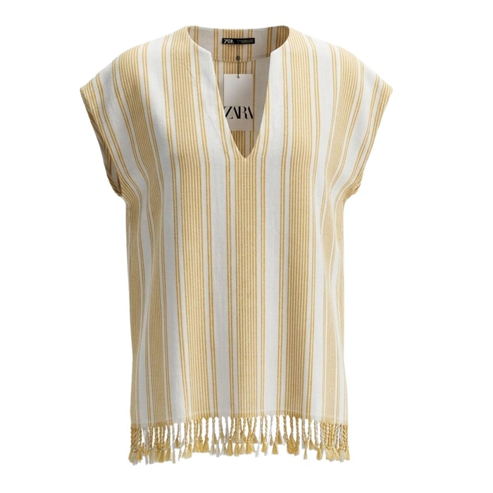 Poncho damskie Zara letnie narzutka w paski