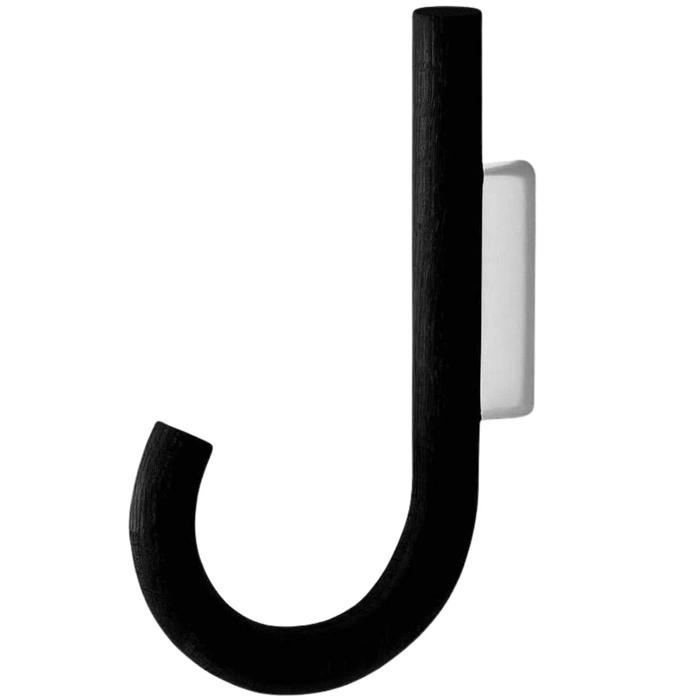 Wieszaki ścienny Gejst Hook czarny z drewna dębowego uniwersalny 19 cm