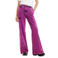 Spodnie damskie Desigual Maitrepierre Fresh jeansy różowe