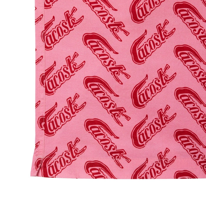 Koszula męska Lacoste Relaxed Fit z krótkim rękawem bróżowa r. XL