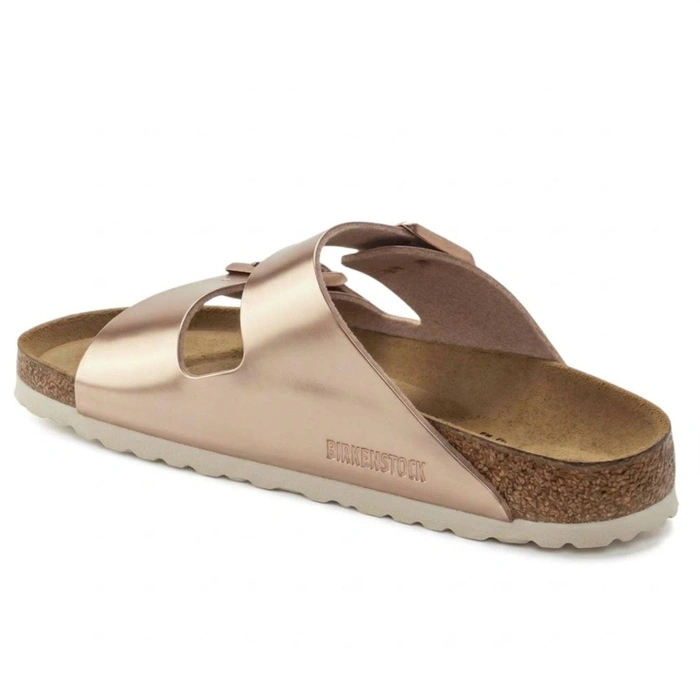 Klapki damskie Birkenstock Arizona BS narrow birko-flor złoto-różowe r. 37