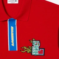 Koszulka męska Lacoste polo z kontrastowym zapieciem czerwona r. XS