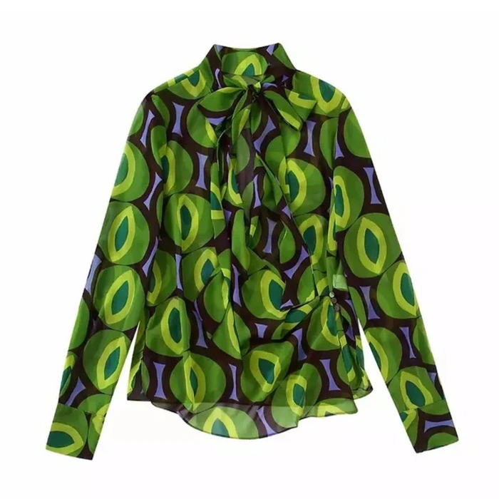 Bluzka damska Zara krótka zielona satynowa r. XL