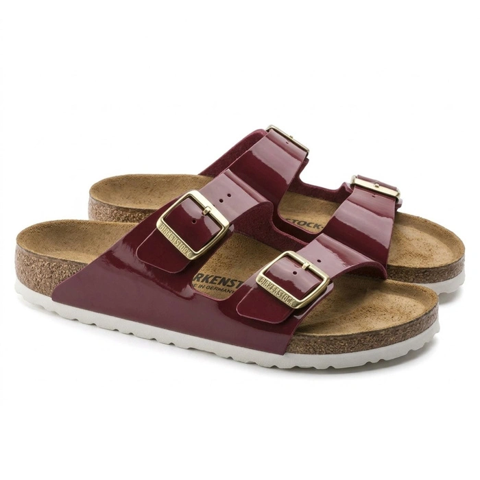 Klapki damskie Birkenstock Arizona BS regular birko-flor bordowe r. 36