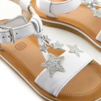Sandały dziewczęce Clarks Finch skórzane białe w gwiazdki r. 28