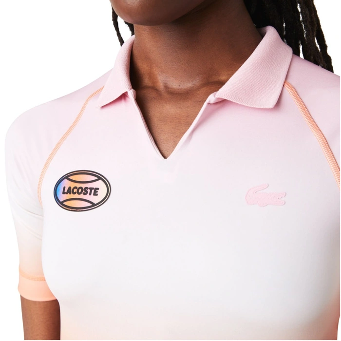Koszulka damska Lacoste Summer sportowa crop wielokolorowa r. S