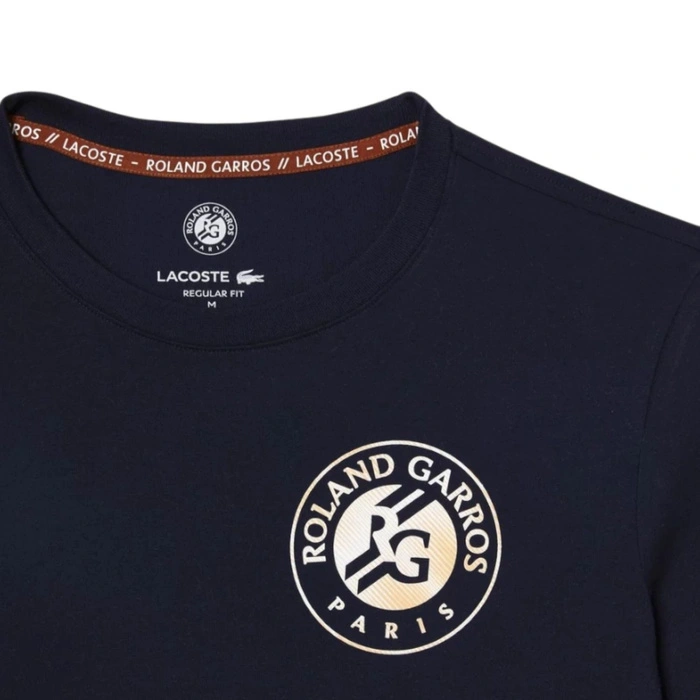 Koszulka unisex Lacoste x Roland Garros t-shirt granatowy r. XXS