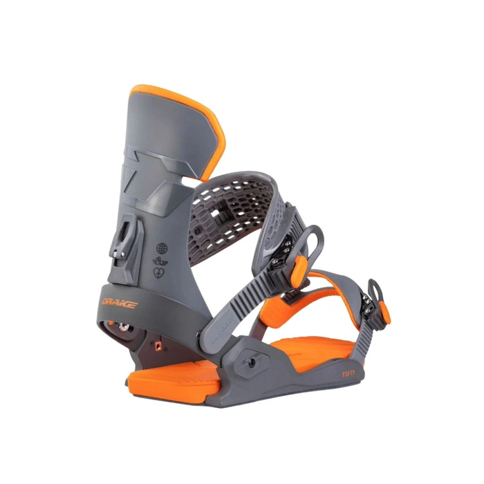 Wiązania snowboardowe Drake Fifty unisex szaro-pomarańczowe r. L