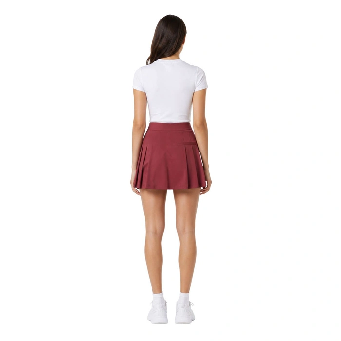 Spódnica damska Lacoste tenisowa z podszytymi spodenkami bordowa r. 38