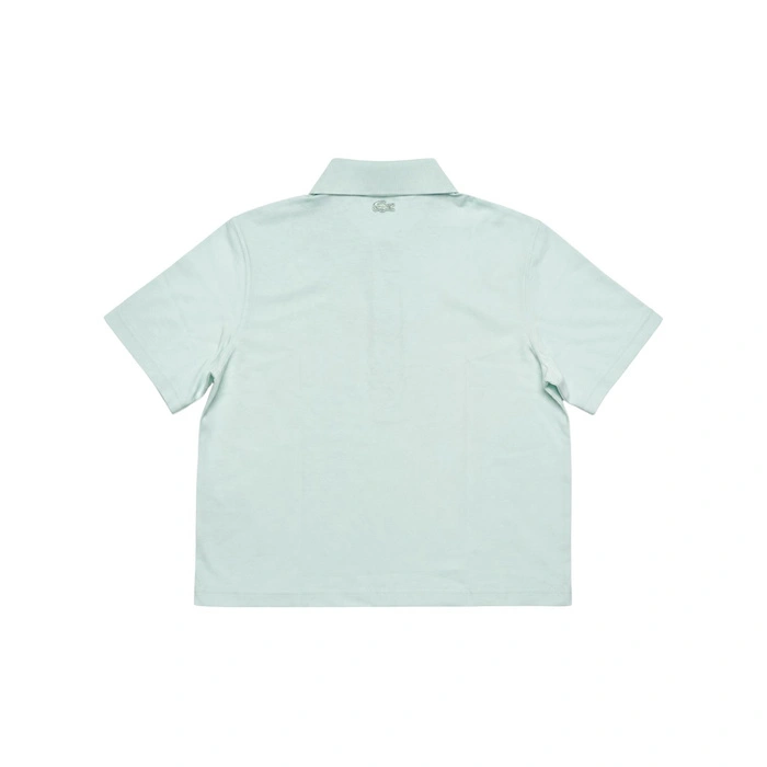 Koszulka damska Lacoste Loose Fit Printed polo crop top miętowa r. XS