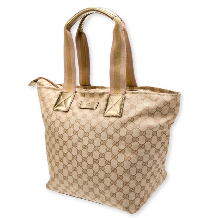 Torebka Gucci Large Web Zip Tote monogram oryginalna vintage