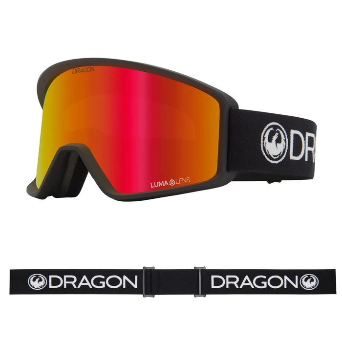 Gogle narciarskie Dragon DXT OTG Lumalens Red Ion snowboardowe czarne cat. S4