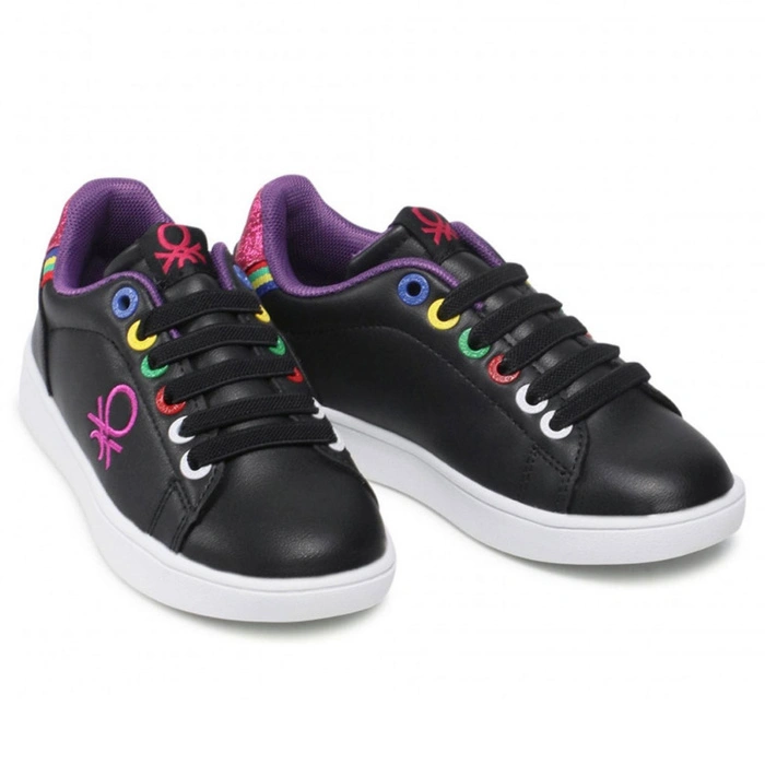 Buty dziewczęce United Colors of Benetton czarne sportowe wsuwane r. 24