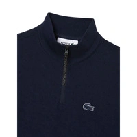 Koszulka damska Lacoste Contrast Bands Zip Neck Polo granatowa r. S