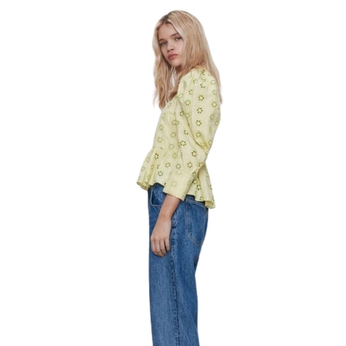 Bluzka damska Zara dopasowana z baskinką r. XS