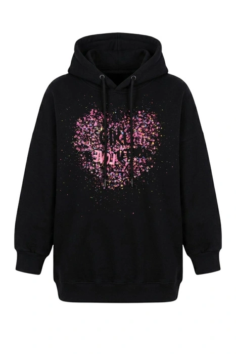 Bluza dziewczęca Desigual Ariza czarna z kapturem r. 98
