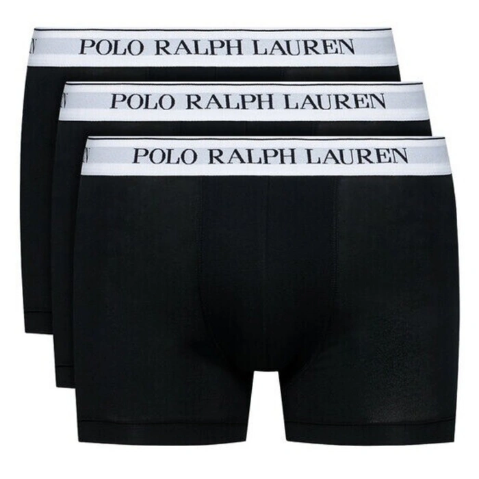 Bokserki męskie Polo Ralph Lauren 3-pak czarne z białą gumką r. M