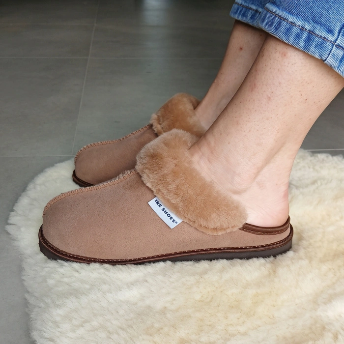 Kapcie damskie IRE SHOES ze skóry owczej naturalny kożuch futro ciepłe ręcznie szyte r. 38