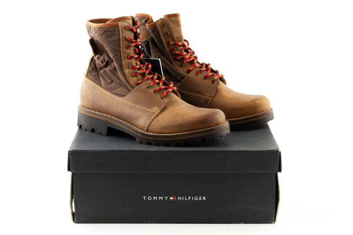 Buty męskie Tommy Hilfiger High Winter skórzane brązowe r. 41