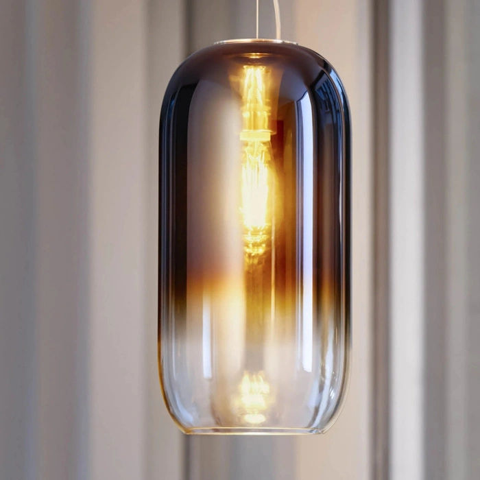 Lampa sufitowa wisząca Artemide Gople Mini z dmuchanego szkła brązowa