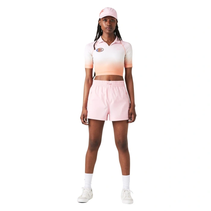 Koszulka damska Lacoste Summer treningowa crop wielokolorowa r. L