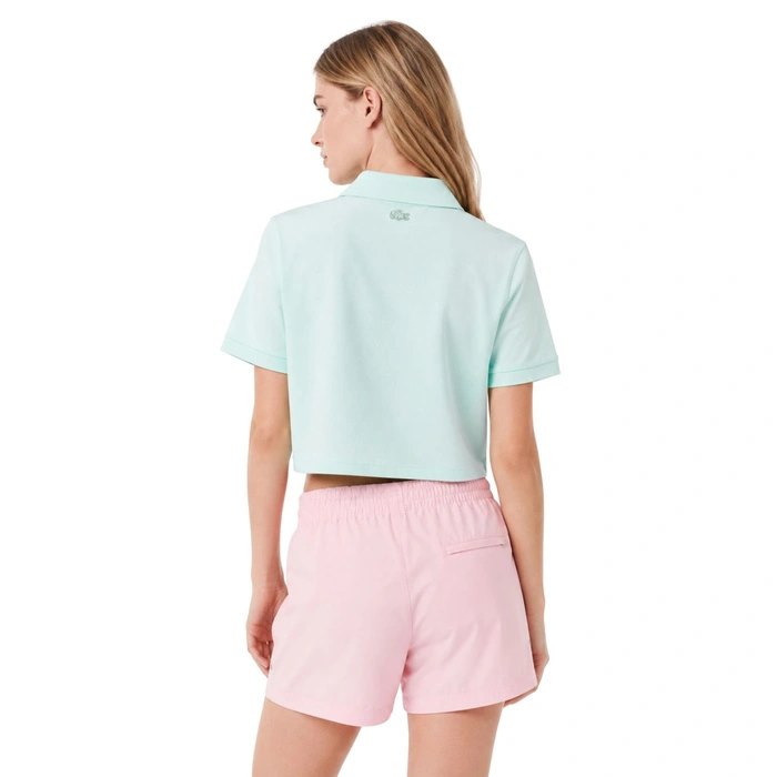 Koszulka damska Lacoste Loose Fit Printed polo crop top miętowa r. XS